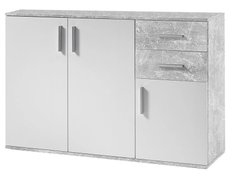 Comoda, alb/beton, 120x82x35 cm ,POPPY 2